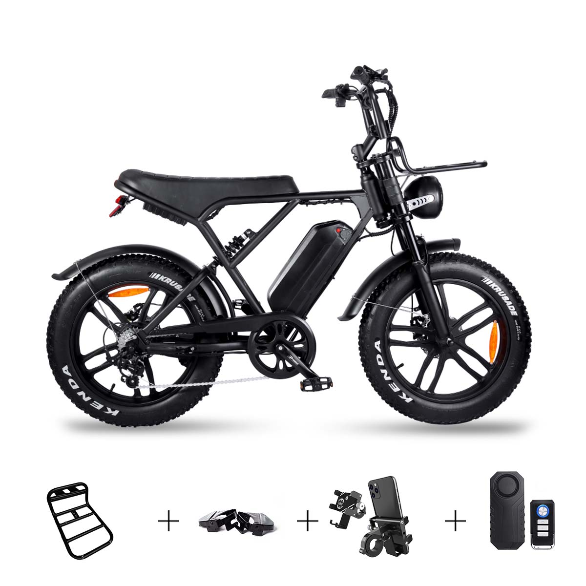 Super Deal - FLEX BIKES x OUXI H9 with Front Rack + Footrests + Alarm + Phone Holder